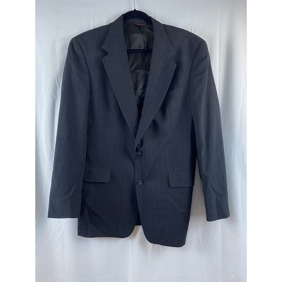 Hart Schaffner‎ & Marx Black Pinstripe Blazer Jacket Coat Men's Size 40L - Picture 1 of 5